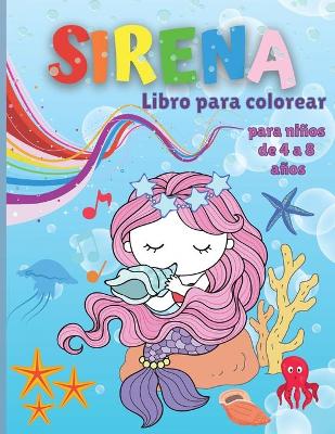 Book cover for Libro para colorear de sirenas para ninos de 4 a 8 anos