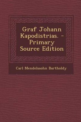 Cover of Graf Johann Kapodistrias.