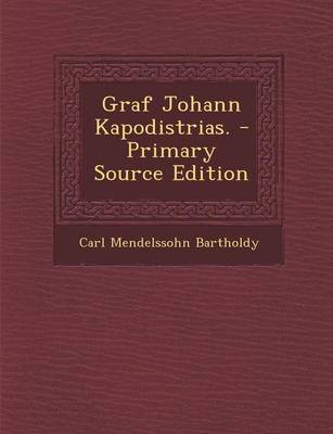 Book cover for Graf Johann Kapodistrias.