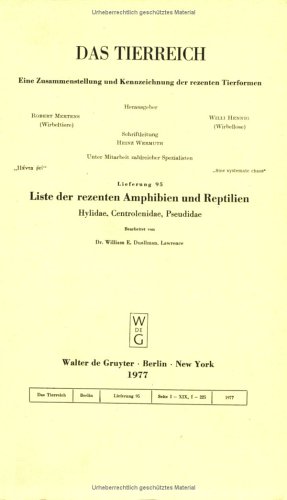 Cover of Liste Der Rezenten Amphibien Und Reptilien. Hylidae, Centrolenidae, Pseudidae