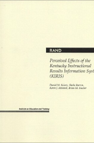 Cover of Perceived Effects of the Kentucky Instructional Results Information System (Kiris)