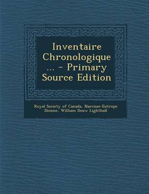 Book cover for Inventaire Chronologique ...