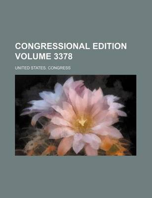 Book cover for Congressional Edition Volume 3378