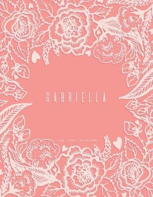 Book cover for Gabriella - Peach Floral Dot Grid Journal