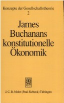 Cover of James Buchanans konstitutionelle OEkonomik