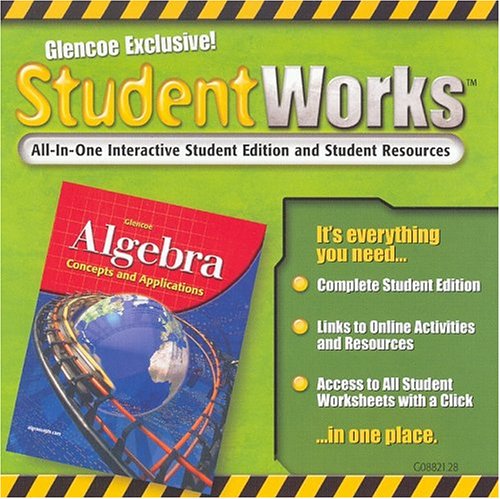 Book cover for Algebra: Concepts and Applications, Studentworks CD-ROM