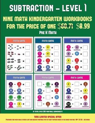 Book cover for Pre K Math (Kindergarten Subtraction/taking away Level 1)