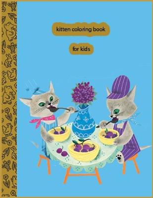 Book cover for kitten coloring book for kids