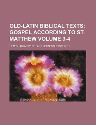 Book cover for Old-Latin Biblical Texts Volume 3-4