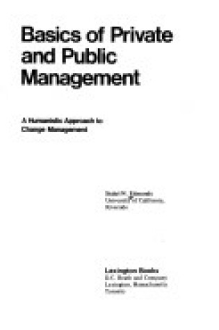 Cover of Basics of Private and Public Management