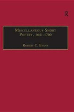 Cover of Miscellaneous Short Poetry, 1641-1700