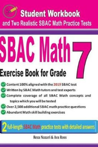 Cover of Sbac Math Exercise Book for Grade 7