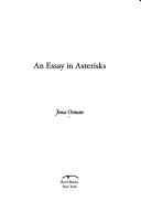 Book cover for An Essay in Asterisks