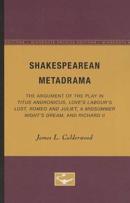 Book cover for Shakespearean Metadrama