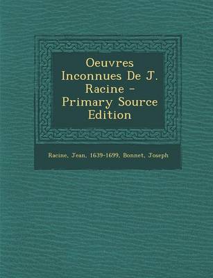 Book cover for Oeuvres Inconnues De J. Racine