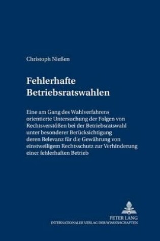 Cover of Fehlerhafte Betriebsratswahlen