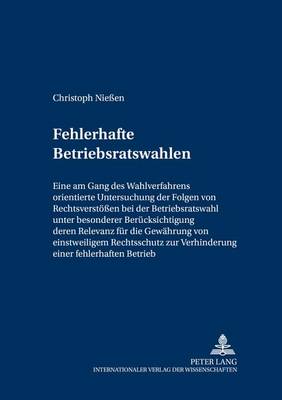 Book cover for Fehlerhafte Betriebsratswahlen