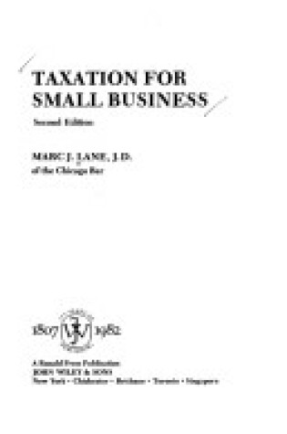 Cover of Taxation for Small Business