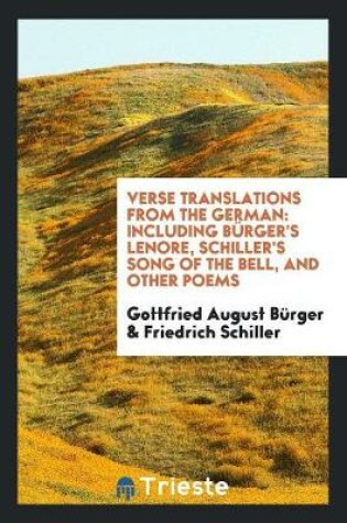 Cover of Verse Translations from the German