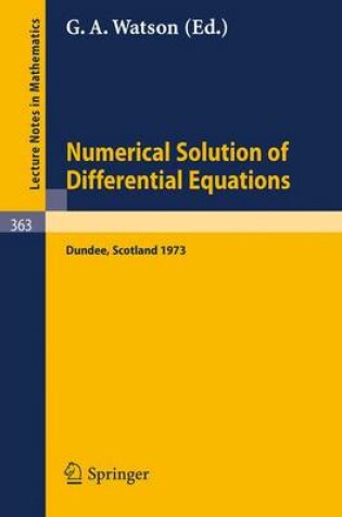 Cover of Conference on the Numerical Solution of Differential Equations