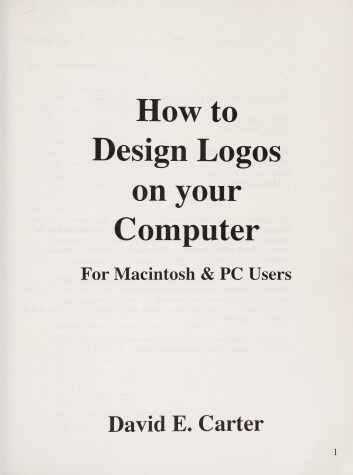 Book cover for How to Design Logos on Your Computer : for Macintosh & PC Users