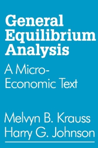 Cover of General Equilibrium Analysis