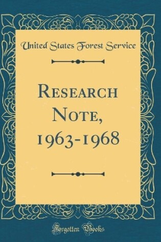 Cover of Research Note, 1963-1968 (Classic Reprint)