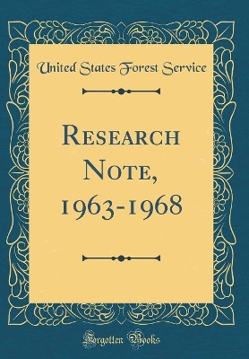 Book cover for Research Note, 1963-1968 (Classic Reprint)