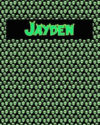 Book cover for 120 Page Handwriting Practice Book with Green Alien Cover Jayden