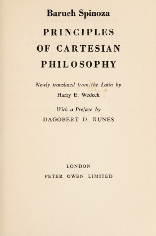 Cover of Principles of Cartesian Philosophy