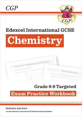 Book cover for New Edexcel International GCSE Chemistry Grade 8-9 Exam Practice Workbook (with Answers)