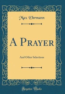 Book cover for A Prayer