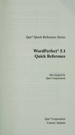 Book cover for WordPerfect 5.1 Quick Reference