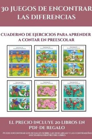 Cover of Cuaderno de ejercicios para aprender a contar en preescolar (30 juegos de encontrar las diferencias)