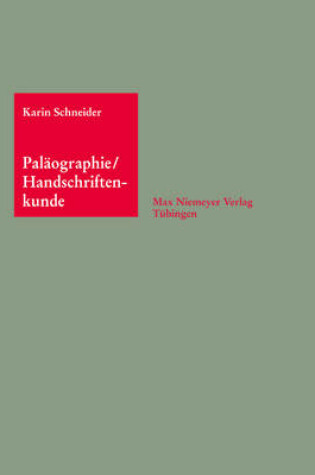 Cover of Pal ographie Und Handschriftenkunde F r Germanisten