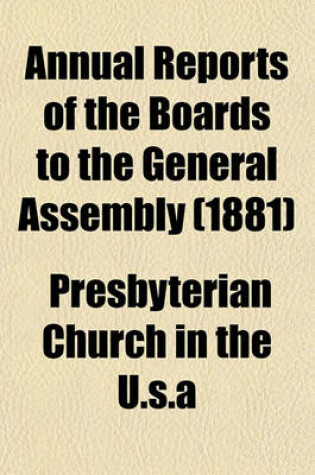 Cover of Annual Reports of the Boards to the General Assembly (1881)