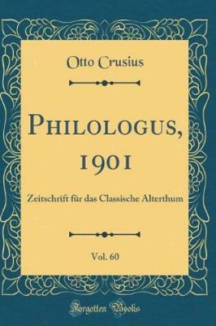 Cover of Philologus, 1901, Vol. 60