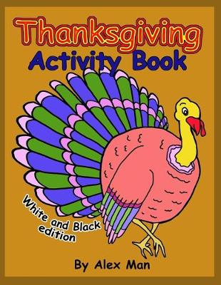 Book cover for Thanksgiving Activity Book (black and white version)