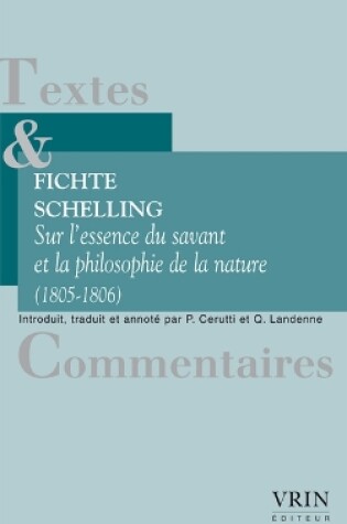 Cover of Sur l'Essence Du Savant Et La Philosophie de la Nature (1805-1806)