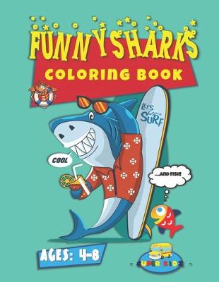 Book cover for Funny Sharks Coloring Book