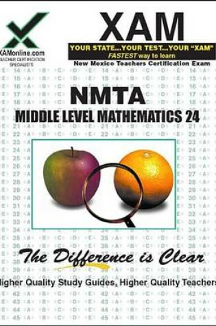 Cover of Nmta 24 Middle Level Mathematics Teacher Certification Exam