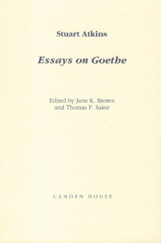 Cover of Essays on Goethe