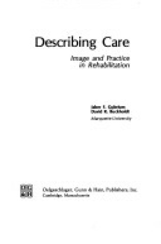 Cover of Describing Care