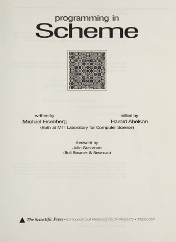 Book cover for Programming in Scheme