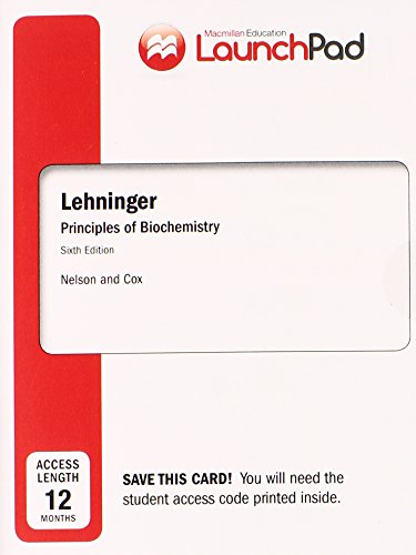 Book cover for Lehninger Principles of Biochemistry 12 month LaunchPad access card