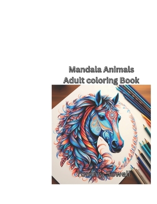 Book cover for animal mandala adult coloring Book