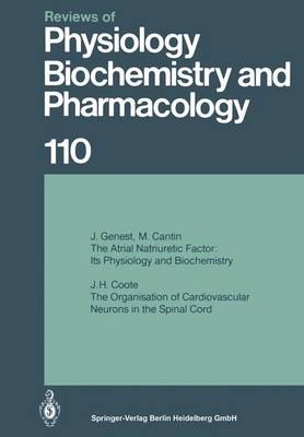 Book cover for Reviews of Physiology, Biochemistry and Pharmacology 110