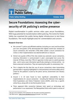 Book cover for Secure Foundations: Assessing the Cybersecurity of UK Policing's Online Presence