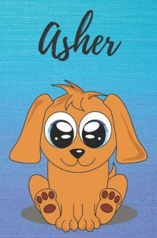 Cover of Asher dog coloring book / notebook / journal / diary