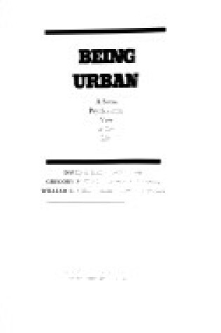 Cover of Being Urban